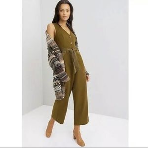 Anthropologie Linen Jumpsuit Romper